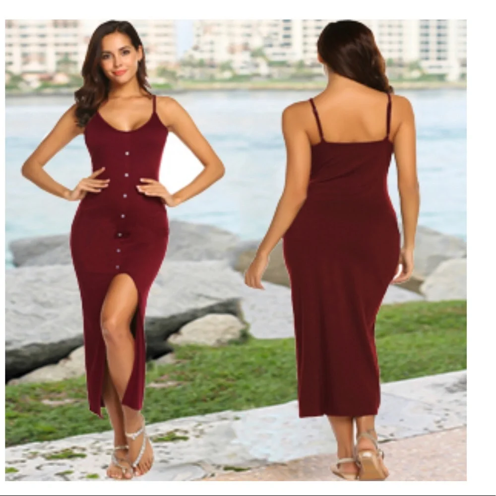 NWOT Sexy Bodycon Slit Dress - Picture 3 of 5